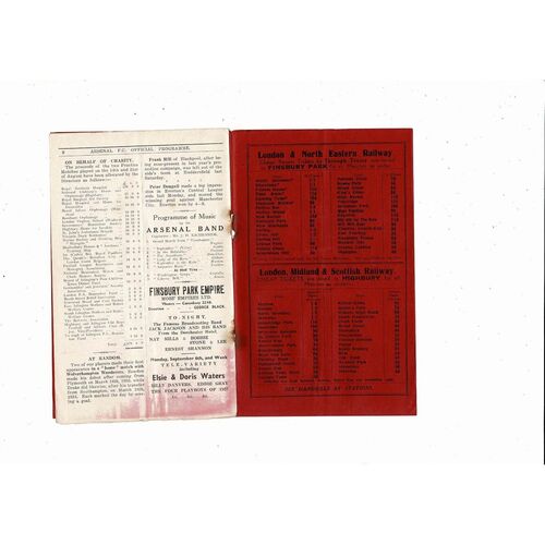1937/38 Arsenal v Wolves Football Programme