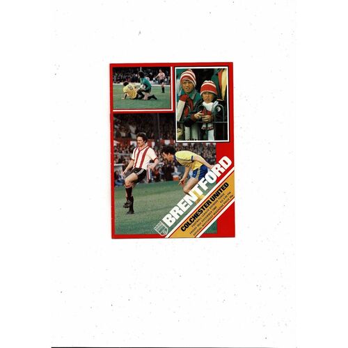 1980/81 Brentford v Colchester United Football Programme
