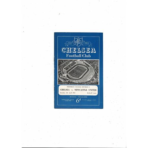 1952/53 Chelsea v Newcastle United Football Programme