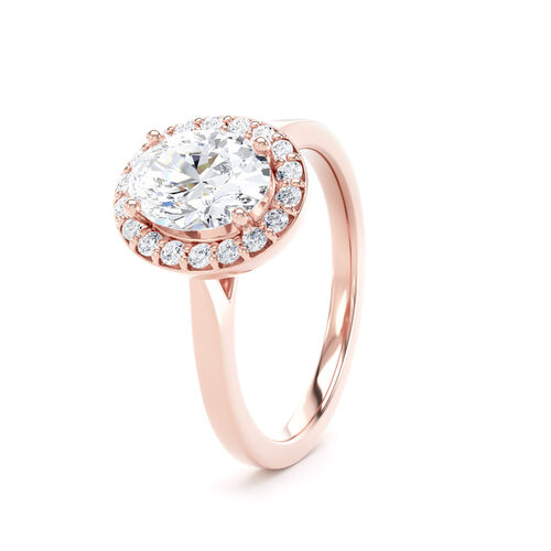 Oval halo with polished shoulders