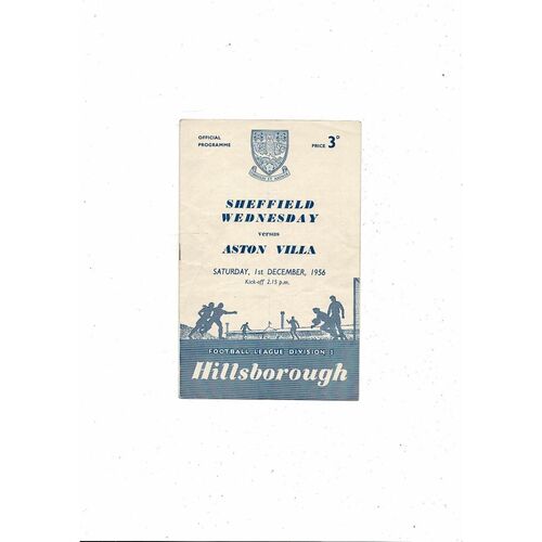 1956/57 Sheffield Wednesday v Aston Villa Football Programme