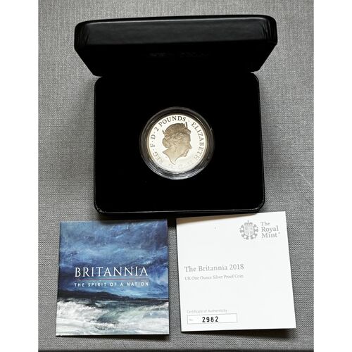 2018 Britannia £2 silver proof 1oz coin