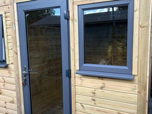 #PVC067 17x7 Pent Summer House Work Shop