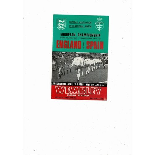 1968 England v Spain Football Programme