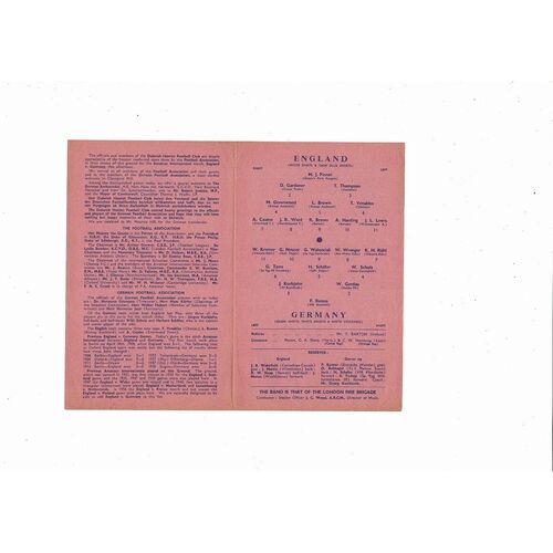 1960 England v Germany Amateur International Football Programme @ Dulwich Hamlet