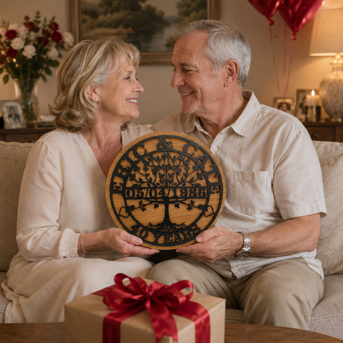 Personalised Tree of Life Anniversary Plaque – Custom Names & Date