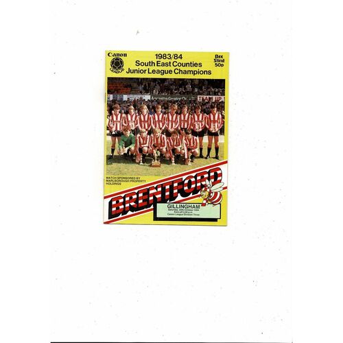 1984/85 Brentford v Gillingham Football Programme