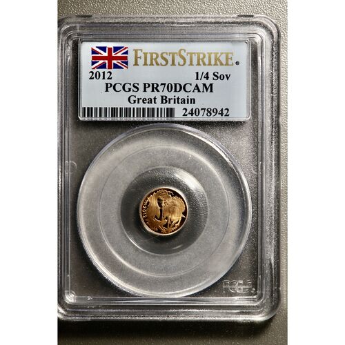 2012 Queen Elizabeth 11 gold proof quarter sovereign