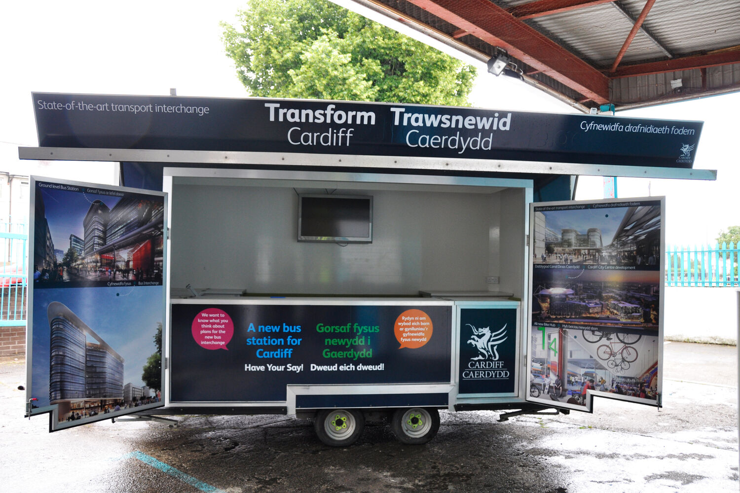 Cardiff Bus Exchange - Exhibition Trailer