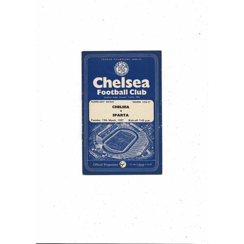 Chelsea v Sparta Friendly Football Programme 1956/57