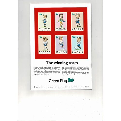 1997 England v Italy Football Programme