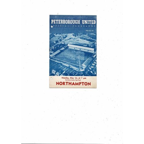 1960/61 Peterborough v Northampton Northants Senior Cup Final Football Programme