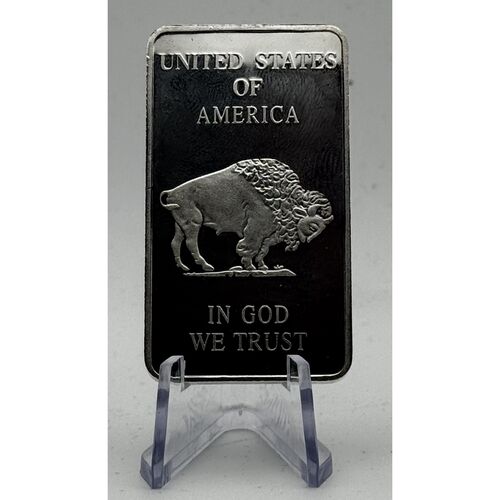 One ounce pure .999 silver Buffalo bar