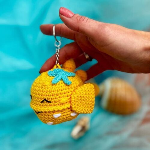 Knitty Critters Sealife Keyrings - Puffer Fish
