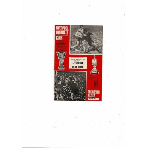 1976/77 Liverpool v West Bromwich Albion Football Programme