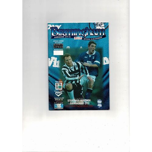Stevenage Borough v Birmingham City FA Cup Football Programme 1996/97 @ Birmingham City