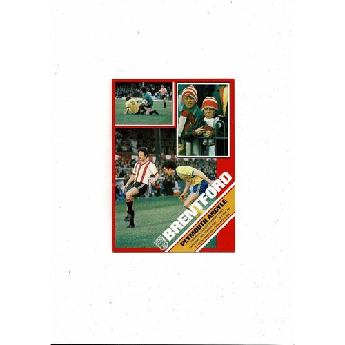 1980/81 Brentford v Plymouth Argyle Football Programme