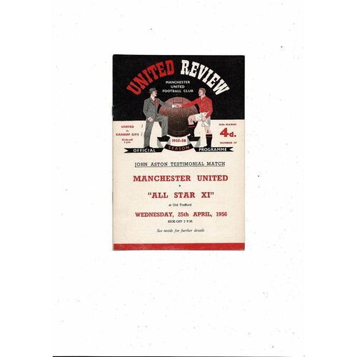 1955/56 Manchester United v Cardiff City Football Programme