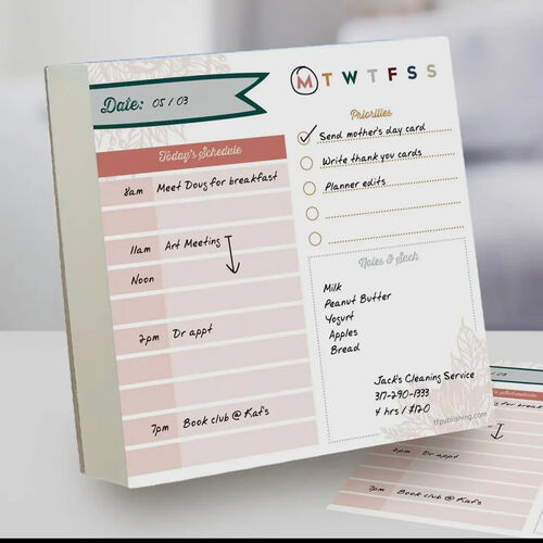 Undated Boho Note Book Calendar