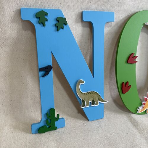 Personalised Dinosaur Name Letters – Kids Bedroom & Nursery Wall Decor