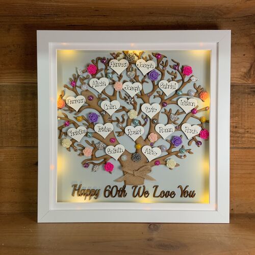 LED XL “ Floral Family Tree Frame “
