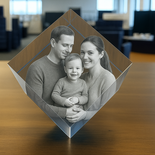 The Amazing 3D lona 8x8x8cm Ocean Blue Crystal Cube