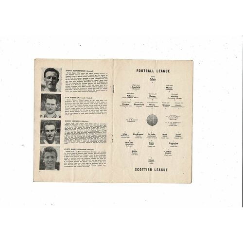 1959/60 Football League v Scottish League Inter League Match @ Arsenal