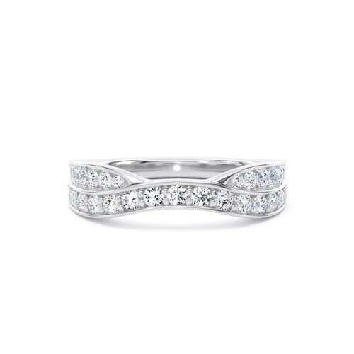 Channel set diamond crossover ring
