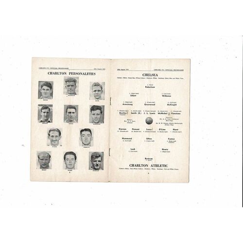 1953/54 Chelsea v Charlton Athletic Football Programme