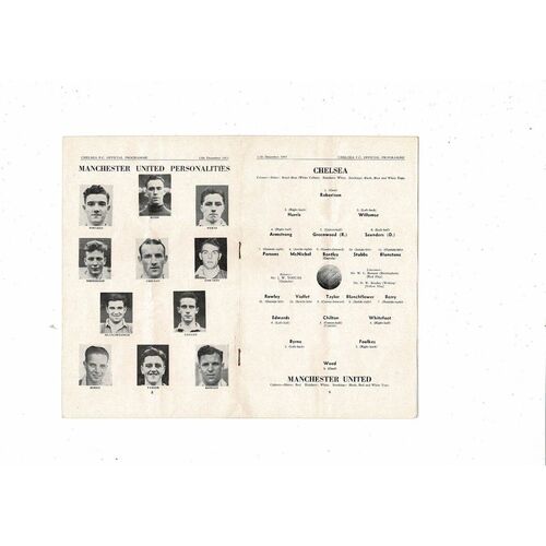 1953/54 Chelsea v Manchester United Football Programme