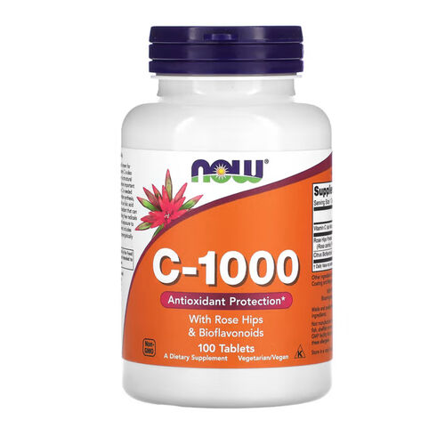 NOW Foods Vitamin C-1000 with Rosehips & Bioflavonoids - 100 Tablets