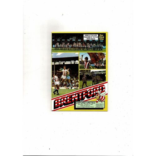 1983/84 Brentford v Oxford United Football Programme