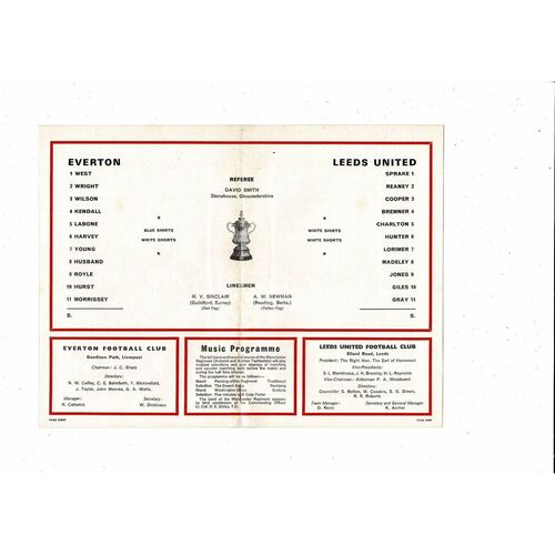 1968 Everton v Leeds United FA Cup Semi Final Football Programme @ Manchester United