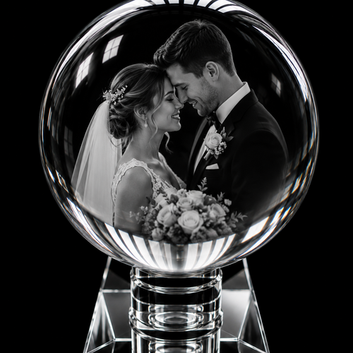 3D Crystal XXXL Sphere Photo Gift with LED Base – 100 mm