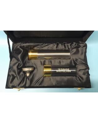 Cartridge Flask, shot glass and funnel gift box