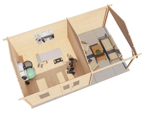 400cm x 400cm + 300cm Veranda