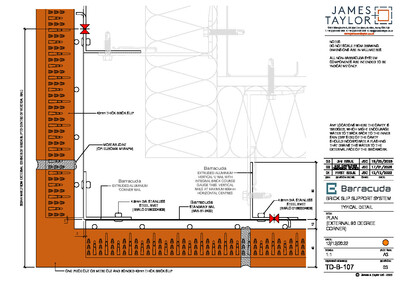 System Drawings | jamesandtaylor limited | Terracotta Tile Facade | Facing Brick System | Facade Metal