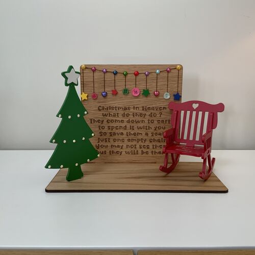 Christmas In Heaven Decoration | Customised Christmas Memorial | Save a Chair | Custom made Memorial Gift | Save A Seat