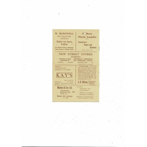 1951/52 Sudbury Town v Haverhill Essex & Suffolk Border League Programme