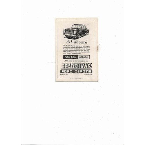 1956/57 Preston v Arsenal Football Programme