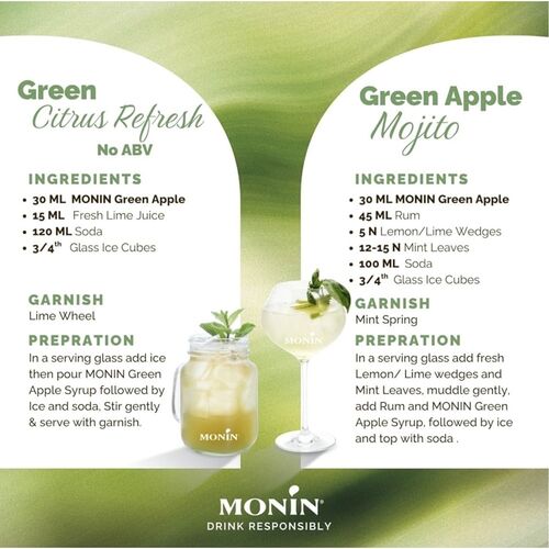 Green Apple Syrup by Monin - 700ml