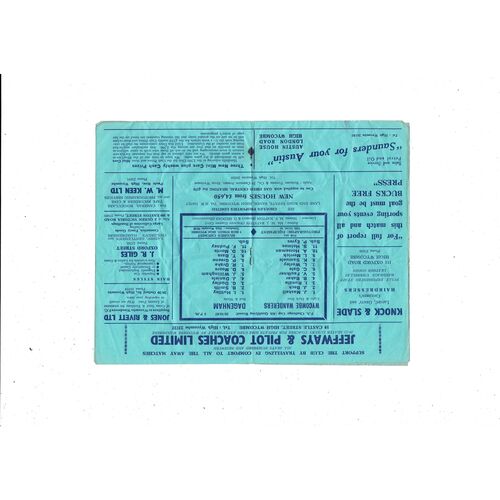 Wycombe Wanderers v Dagenham FA Cup Football Programme 1963/64