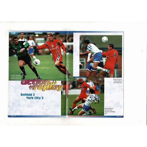 York City v Enfield FA Cup Football Programme 1998/99