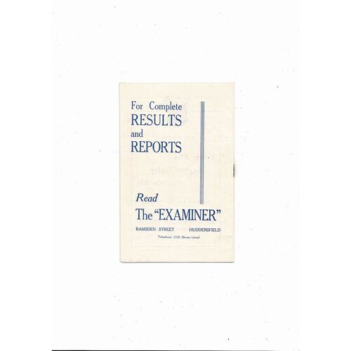 1955/56 Huddersfield Town v Aston Villa Football Programme