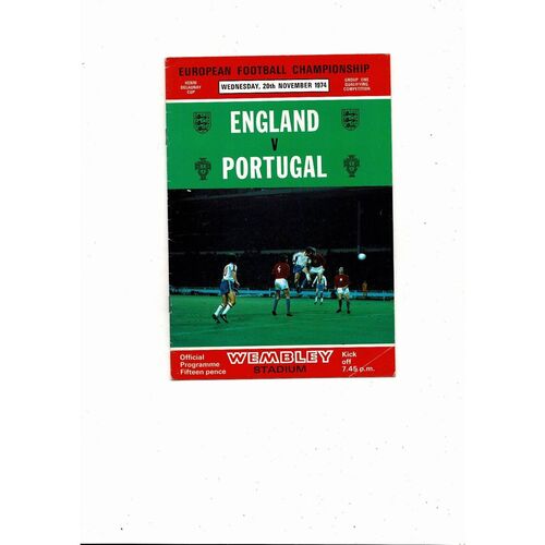 1974 England v Portugal Football Programme