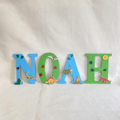 Personalised Dinosaur Name Letters – Kids Bedroom & Nursery Wall Decor