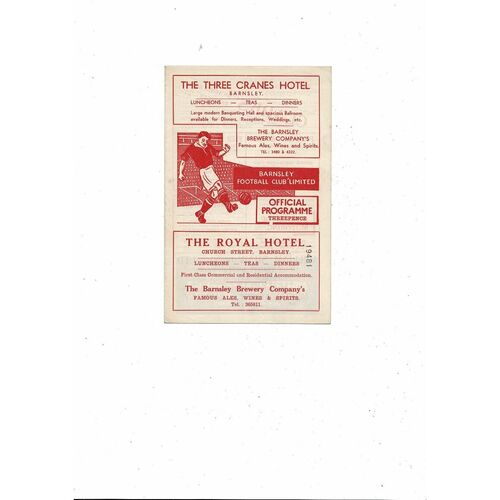 1956/57 Barnsley v Bristol Rovers Football Programme