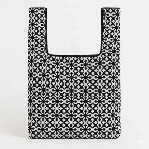 Abstract Geo Repeat Knitted Bag