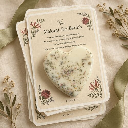 Personalised Botanical Wax Melt Wedding Favours