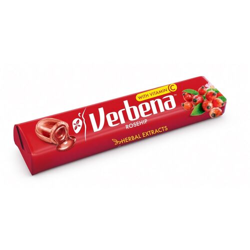 Verbena Herbal Hardboiled Sweets Roll - Rosehip OR Ginger & Honey with Vitamin C 32g